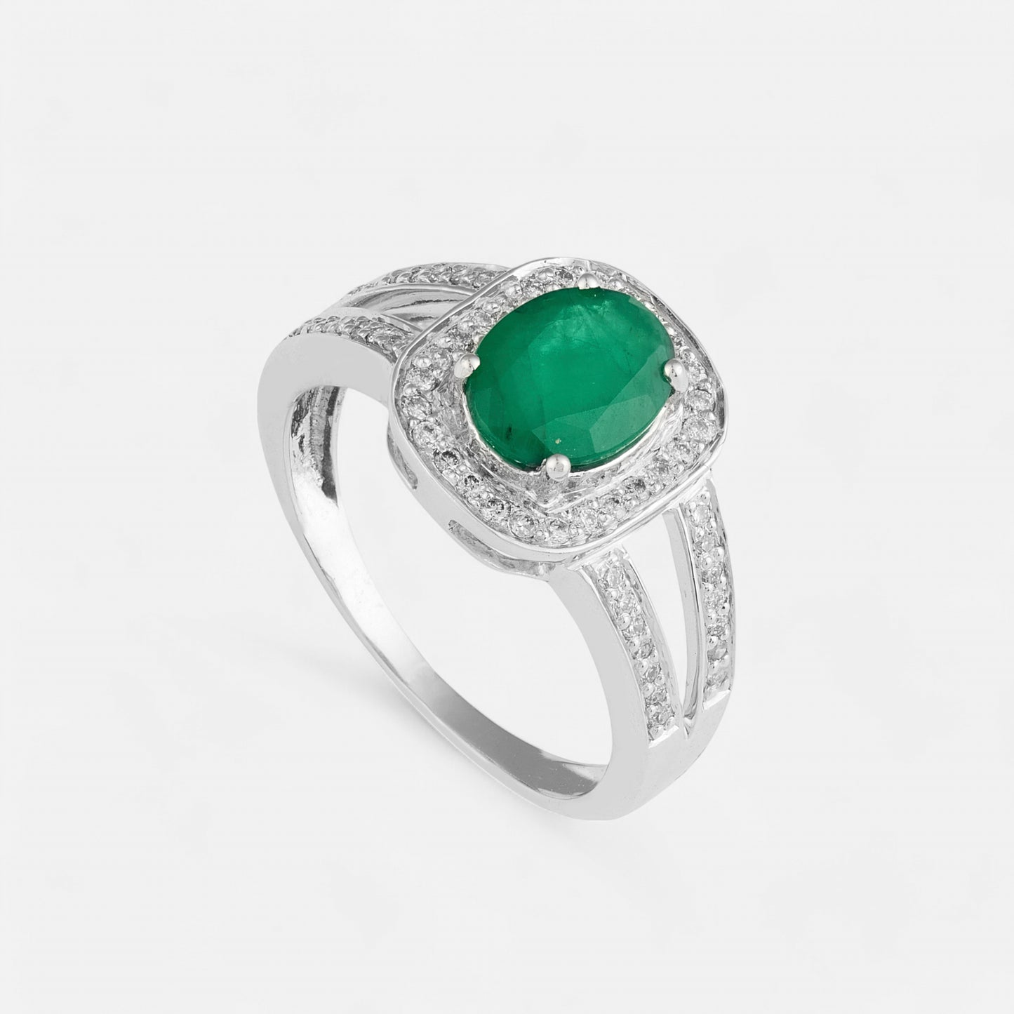 Emerald Halo Elegance Ring