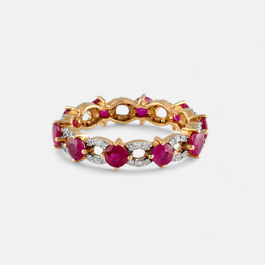 Ruby and Diamond Eternity Band