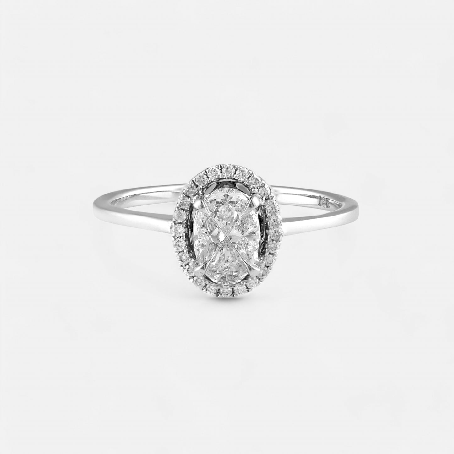 Oval Diamond Halo Ring