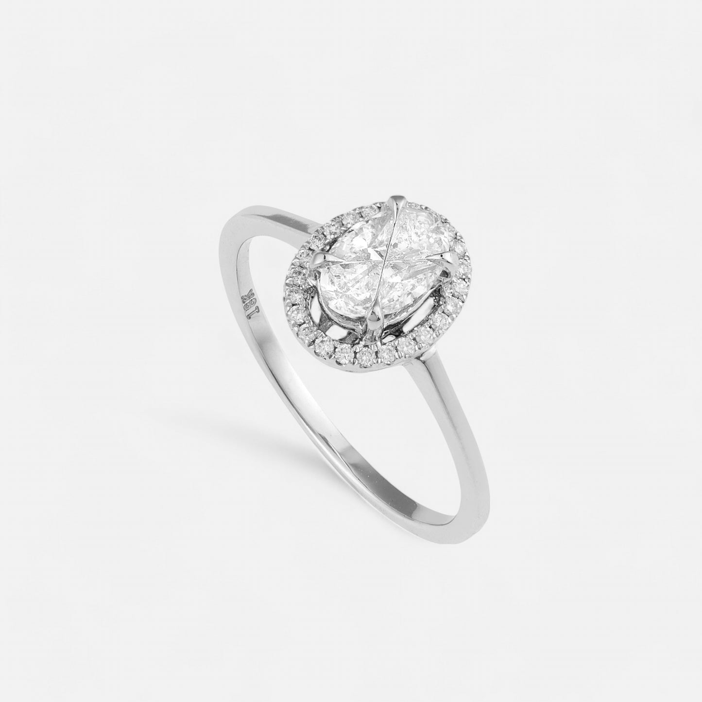 Oval Diamond Halo Ring