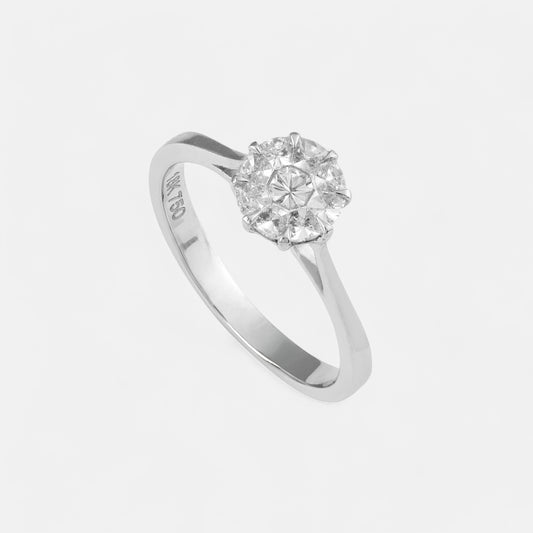 Solitaire Diamond Starburst Ring