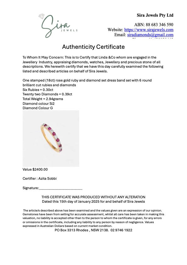 Ruby and Diamond Eternity Ring