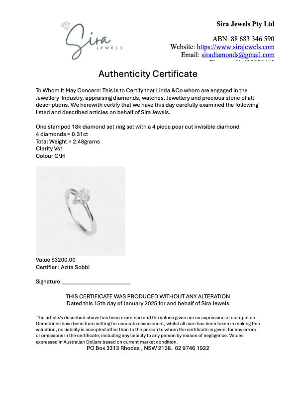 Pear Diamond Cluster Ring