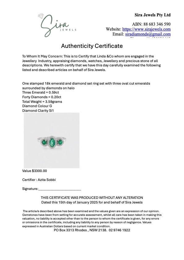 Emerald Trilogy Halo Ring