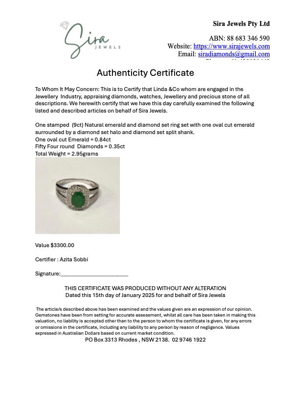 Emerald Halo Elegance Ring