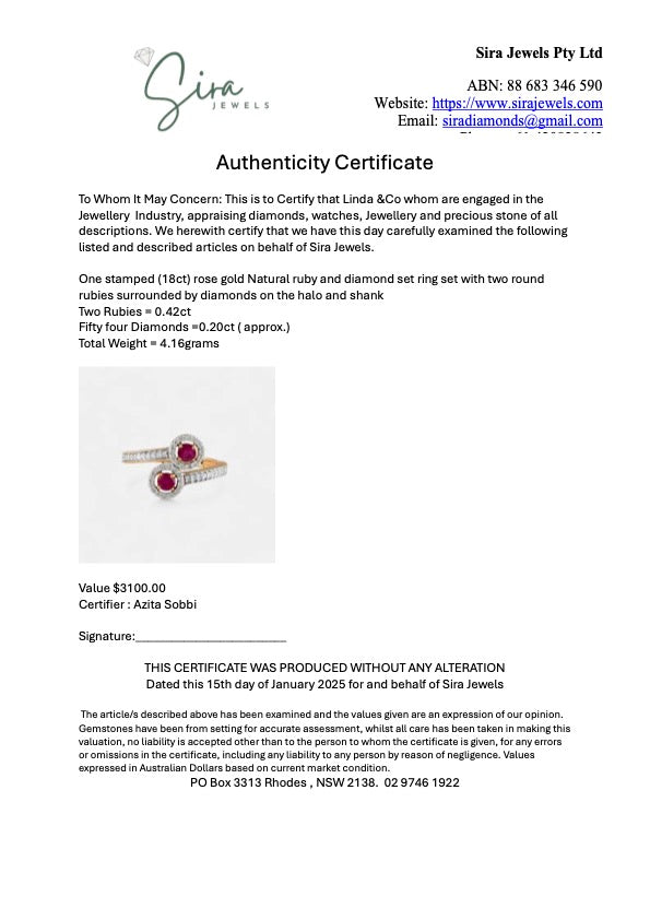 Ruby Halo Dual Band Ring