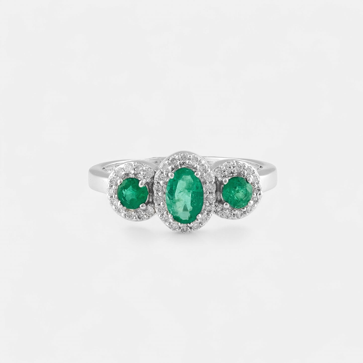 Emerald Trilogy Halo Ring