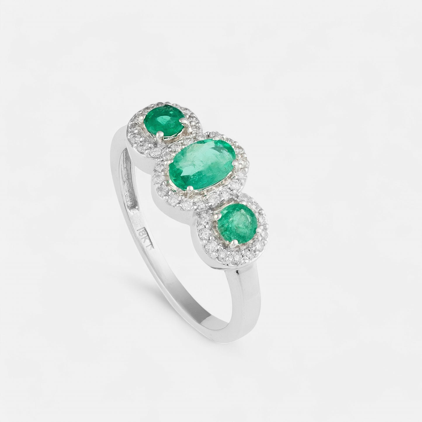 Emerald Trilogy Halo Ring