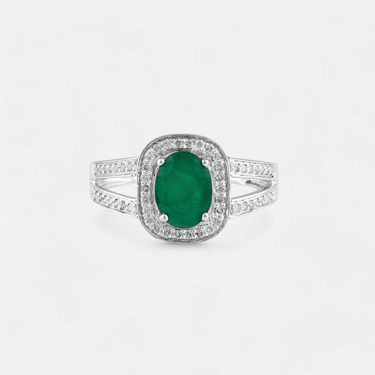 Emerald Halo Elegance Ring