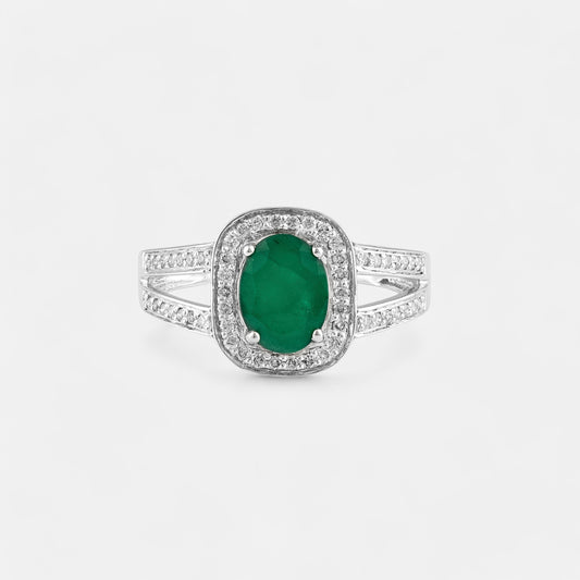 Emerald Halo Elegance Ring