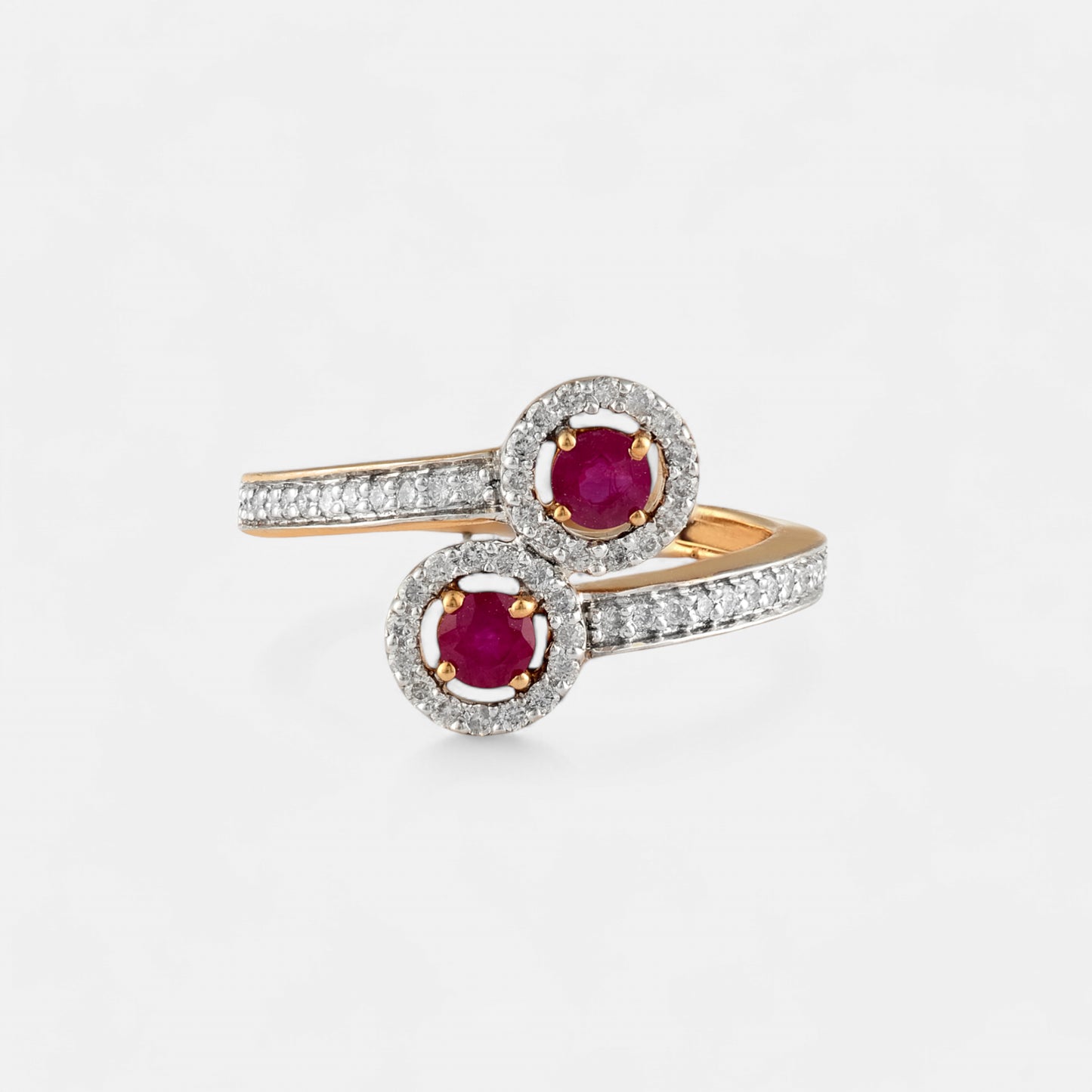 Ruby Halo Dual Band Ring