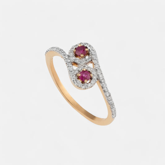 Ruby Twist Halo Ring
