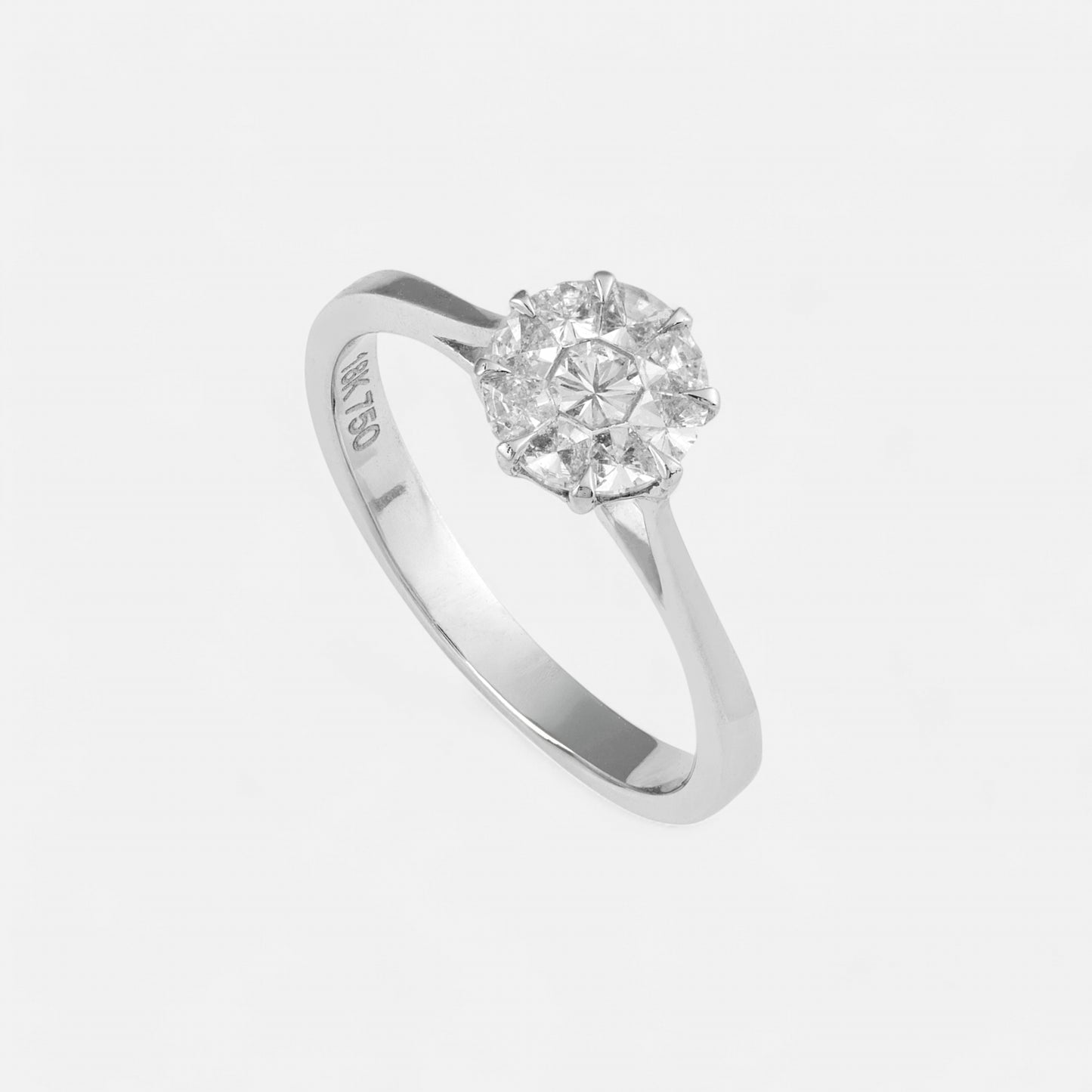 Solitaire Diamond Starburst Ring