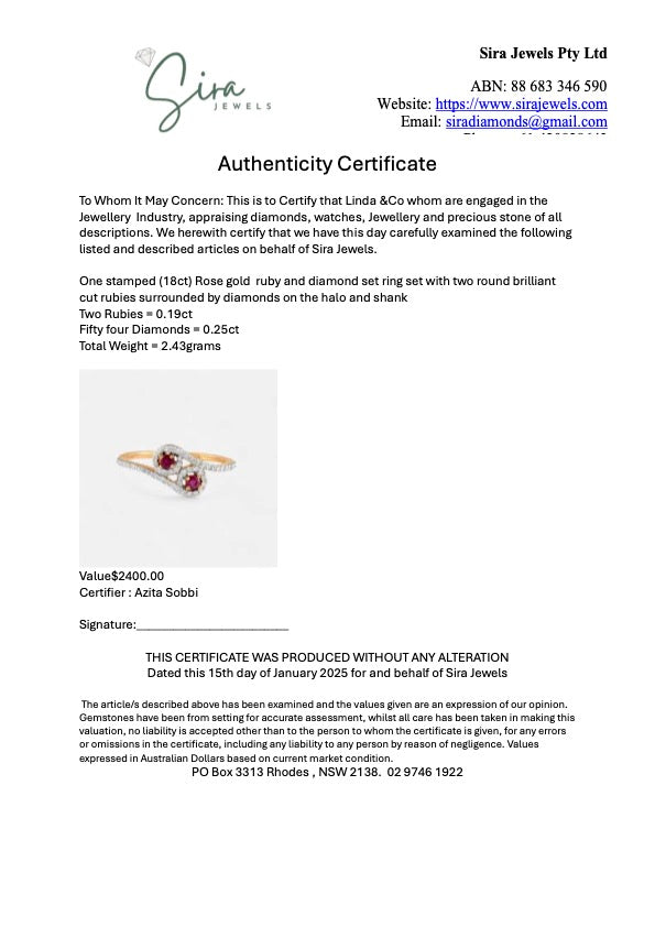 Ruby Twist Halo Ring