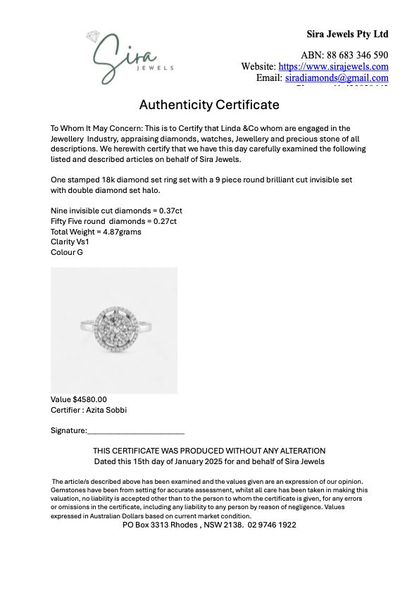 Diamond Spiral Halo Ring