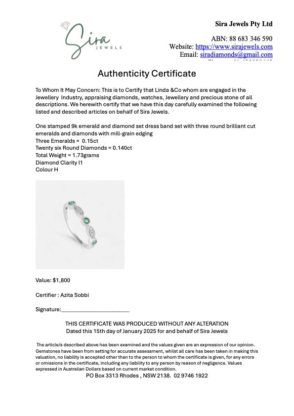 Emerald Blossom Band Ring