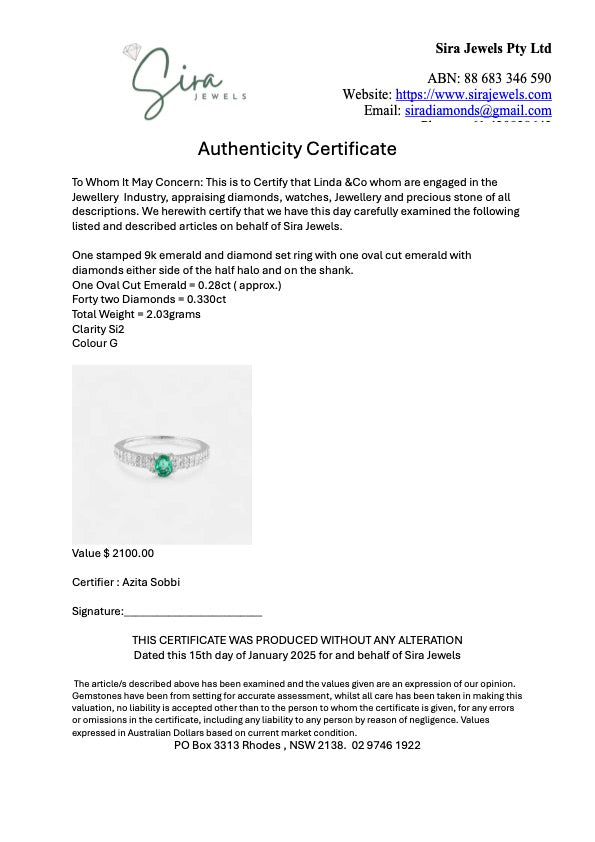 Emerald Solitaire Pave Band Ring